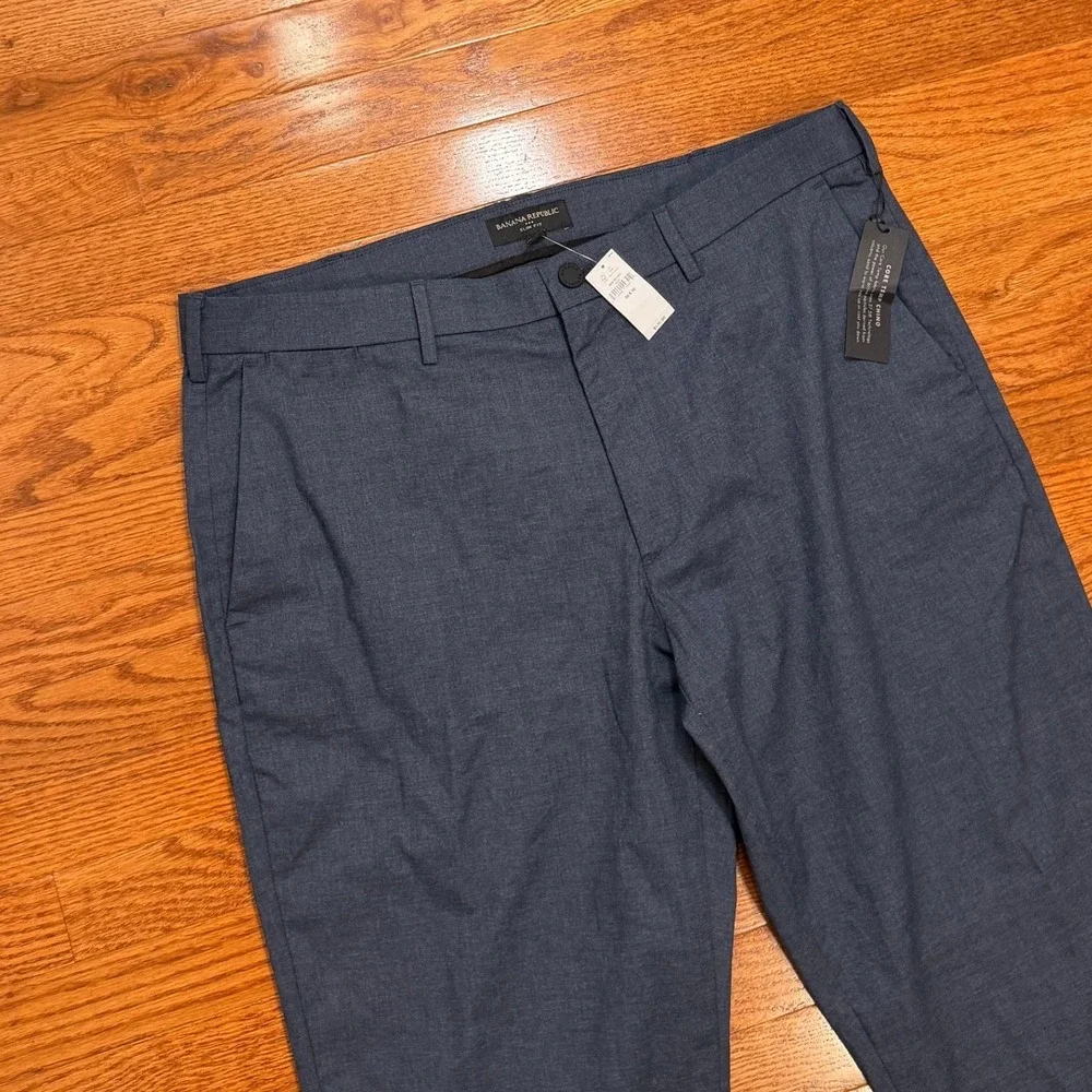 Banana Republic Core Temp Chino Pants Mens 38x32 Slim Fit Blue Business Casual